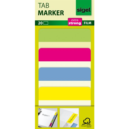 Sigel 50x38 mm Jelölőcímke 4x5 db - Vegyes színek (20 lap) (HN204)