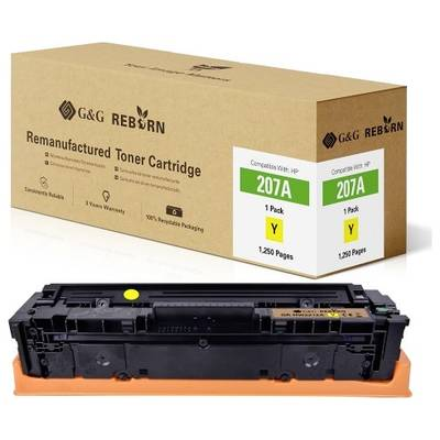 Съвместима тонер касета G&G за HP 207A, жълта, 1250 страници