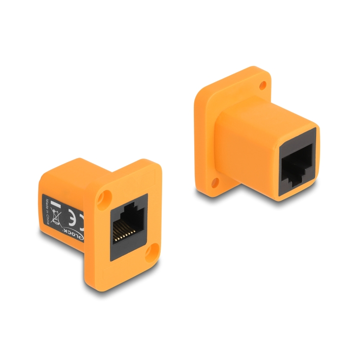 Delock D-típusú Modul RJ45 anya anya narancssárga (87998) (87998)