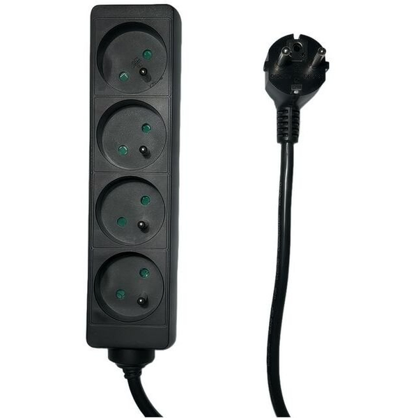 Microconnect MC-PS040150FRB prolunghe e multiple 1,5 m 4 presa(e) AC Interno Nero