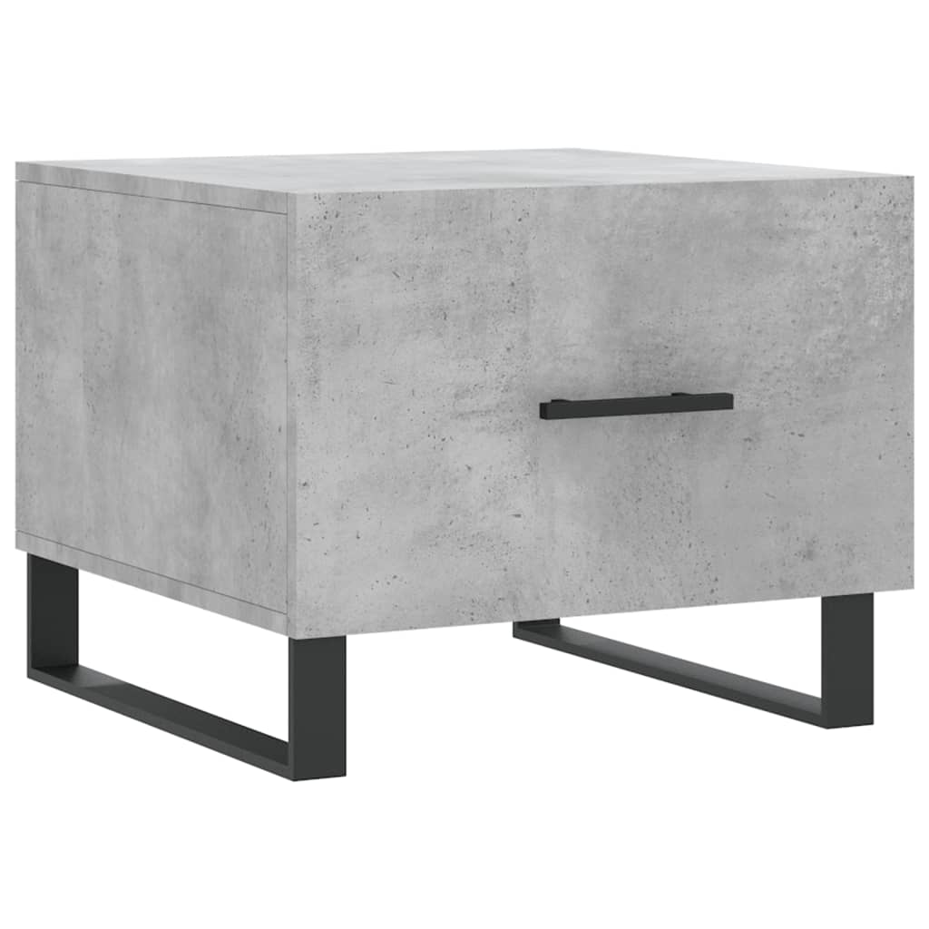 betonszürke szerelt fa dohányzóasztal 50 x 50 x 40 cm (829452)