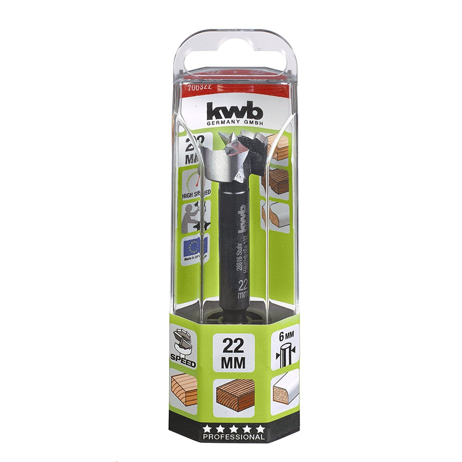 KWB PROFI AKKU TOP ENERGY SAVING 45% FORSTNER kivetőpánt süllyesztő, 22 mm (706322) (706322)