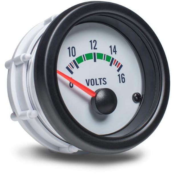 Auto Gauge - el. Feszültség, fehér (AGTVOW-12)