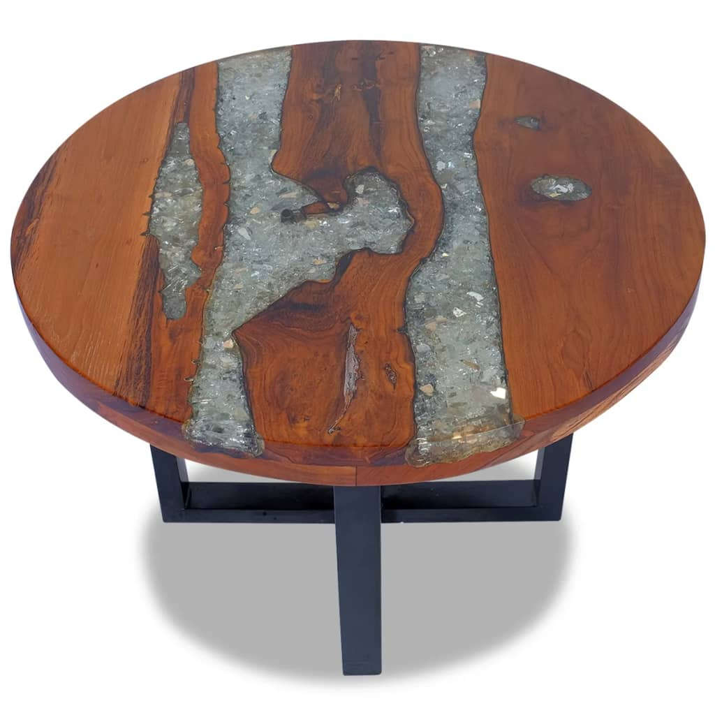 60 cm gyantázott tíkfa dohányzóasztal (243466)