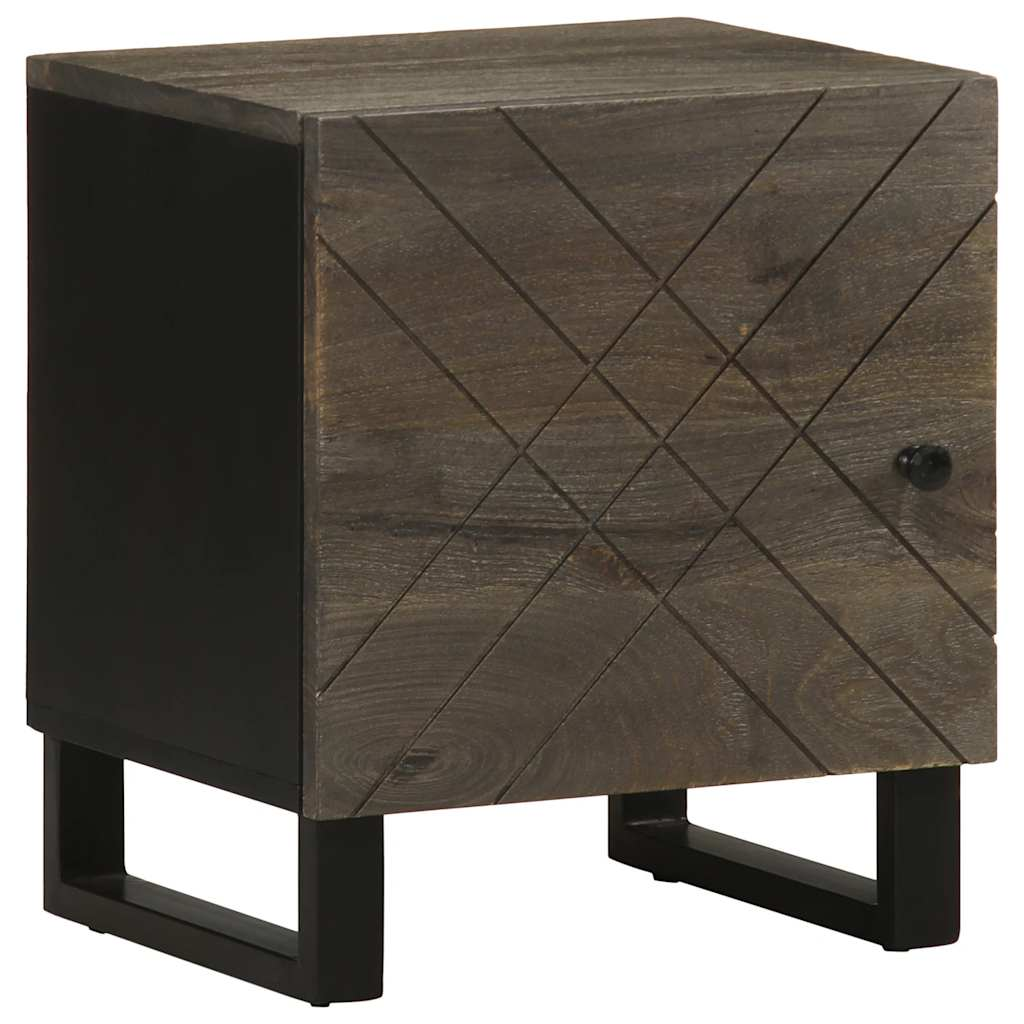 2 db fekete tömör mangófa éjjeliszekrény 40 x 33 x 46 cm (4017681)