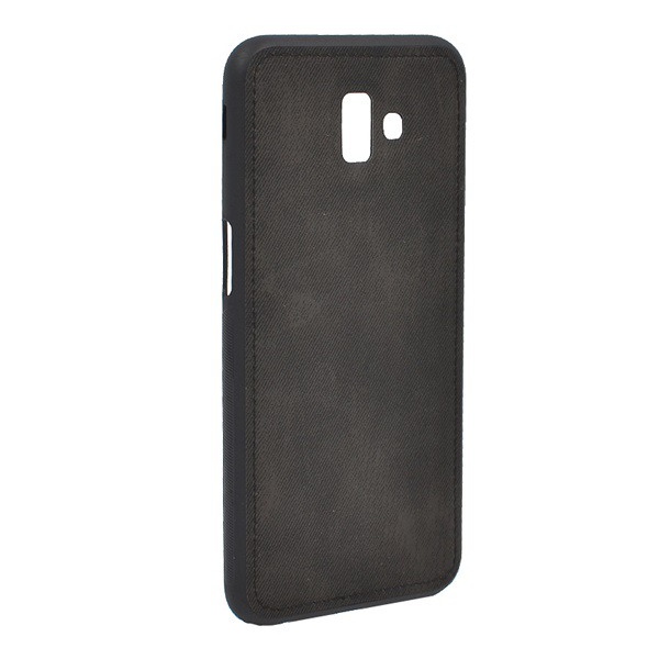 Szilikon telefonvédő (szövet minta) FEKETE [Samsung Galaxy J6 Plus (SM-J610F)] (5996457848614)