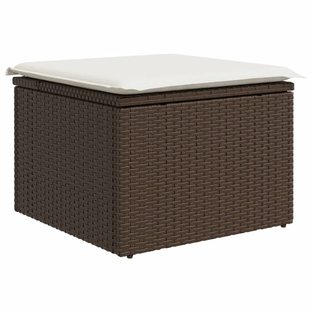 barna polyrattan kerti szék párnával 55 x 55 x 37 cm (366206)