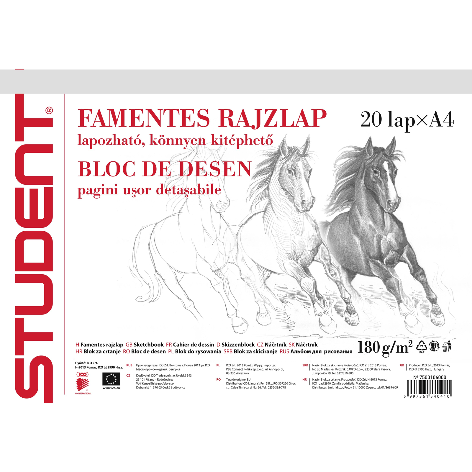 ICO Student 20 lapos A4 skiccfüzet (7500106000)