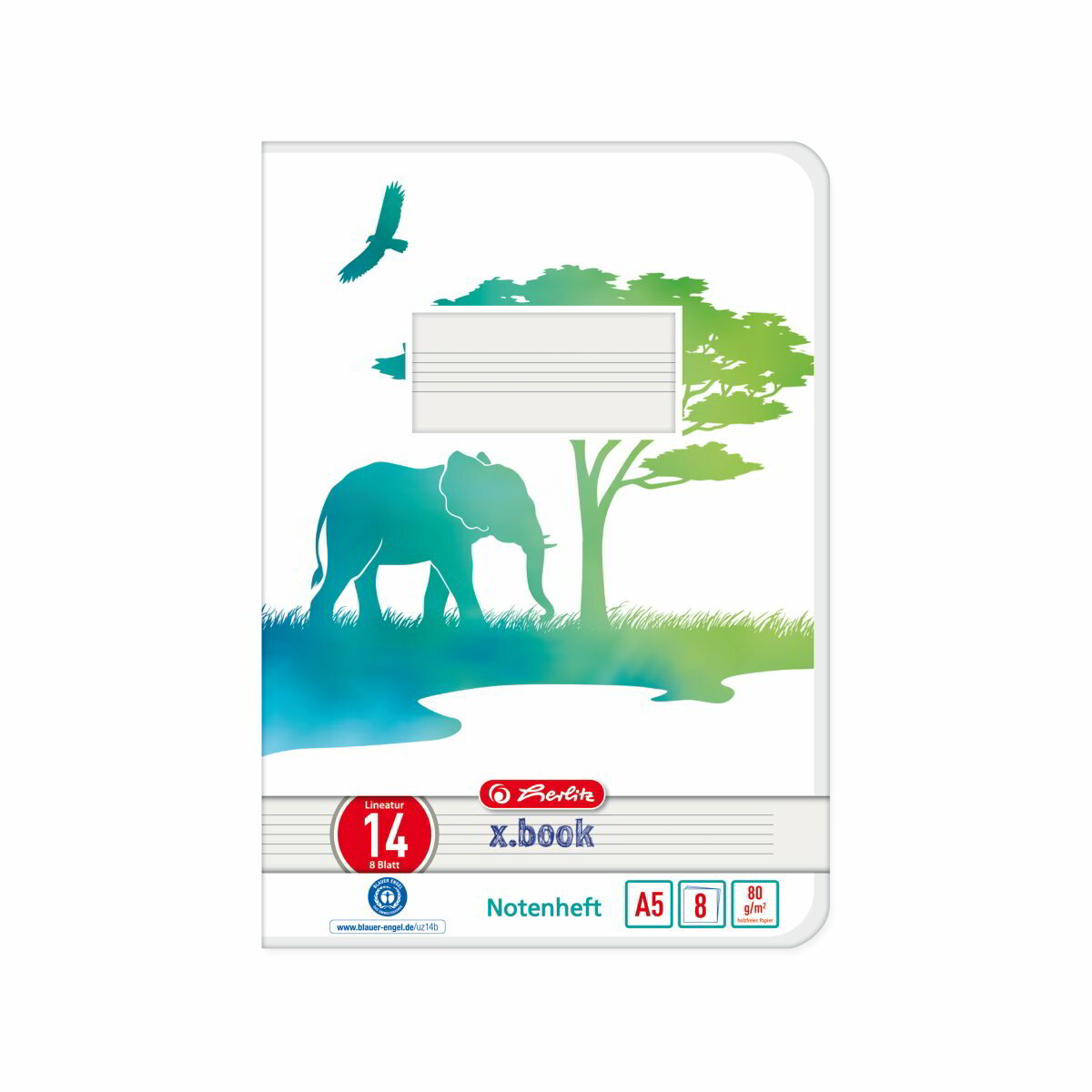 Herlitz GREENline Elefant 8 lapos A5 kottafüzet (50040049)