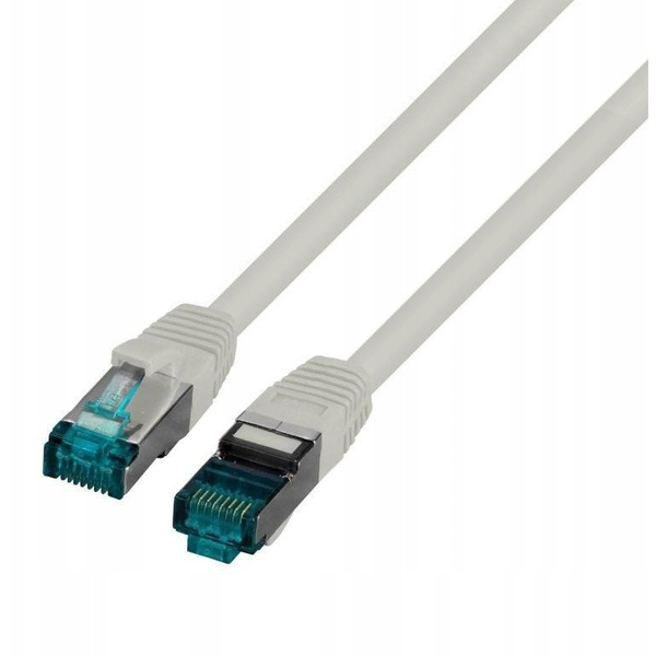 Kabel krosowy patchcord securityNET S/FTP kat.6A szary 0,25m LSZH PC-6ASFTPLSZH-GY0.25