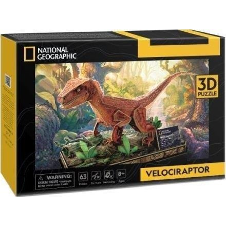CUBICFUN 3D puzzle játék 63 darabos National Geographic Velociraptor (306-DS1053H)