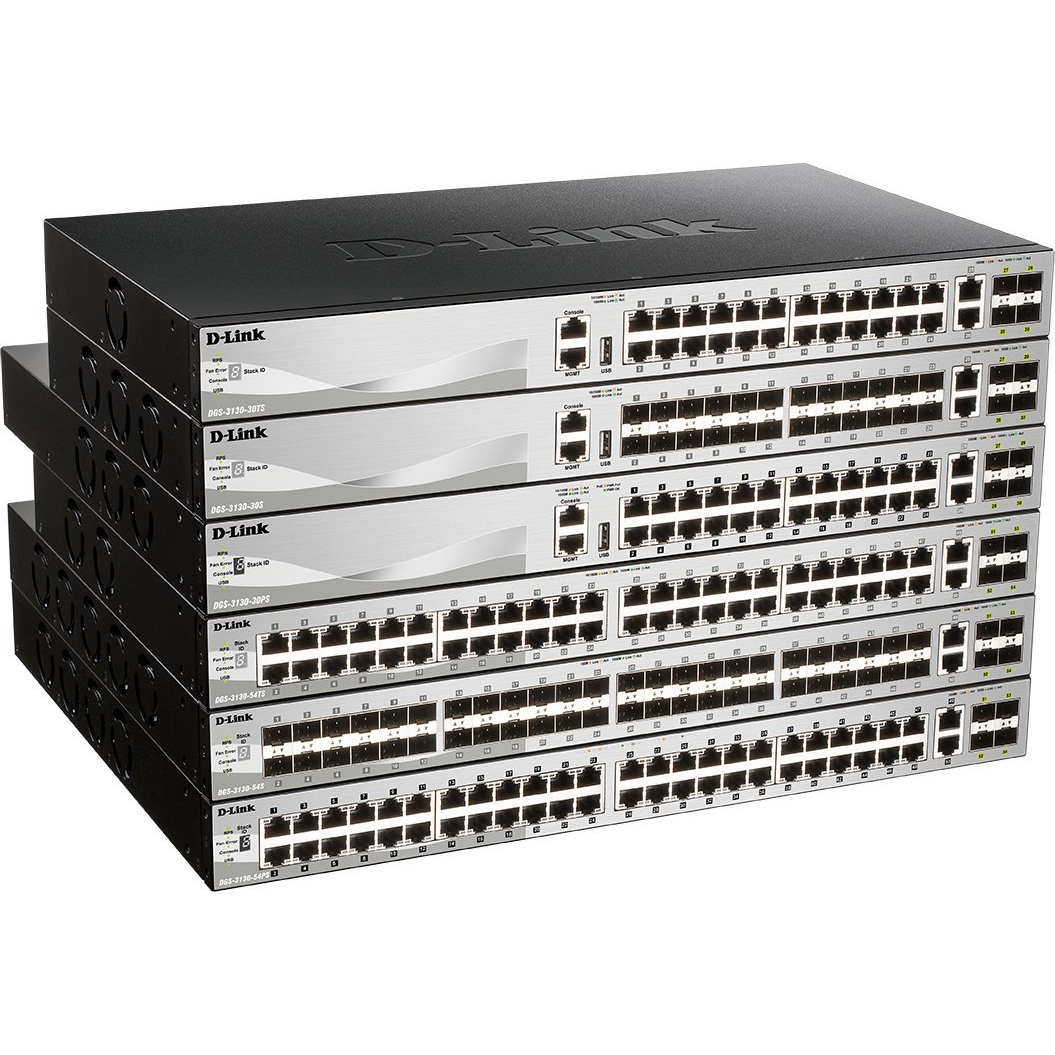 D-Link DGS-3130-30PS/E sieťový prepínač Riadený L3 Gigabit Ethernet (10/100/1000) Podpora napájania cez Ethernet (PoE) Šedá (DGS-3130-30PS/E)