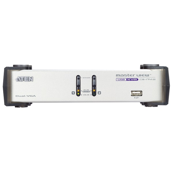 ATEN KVM Switch USB VGA Dual-View + Audio, 2 port - CS1742 (CS1742C-AT)
