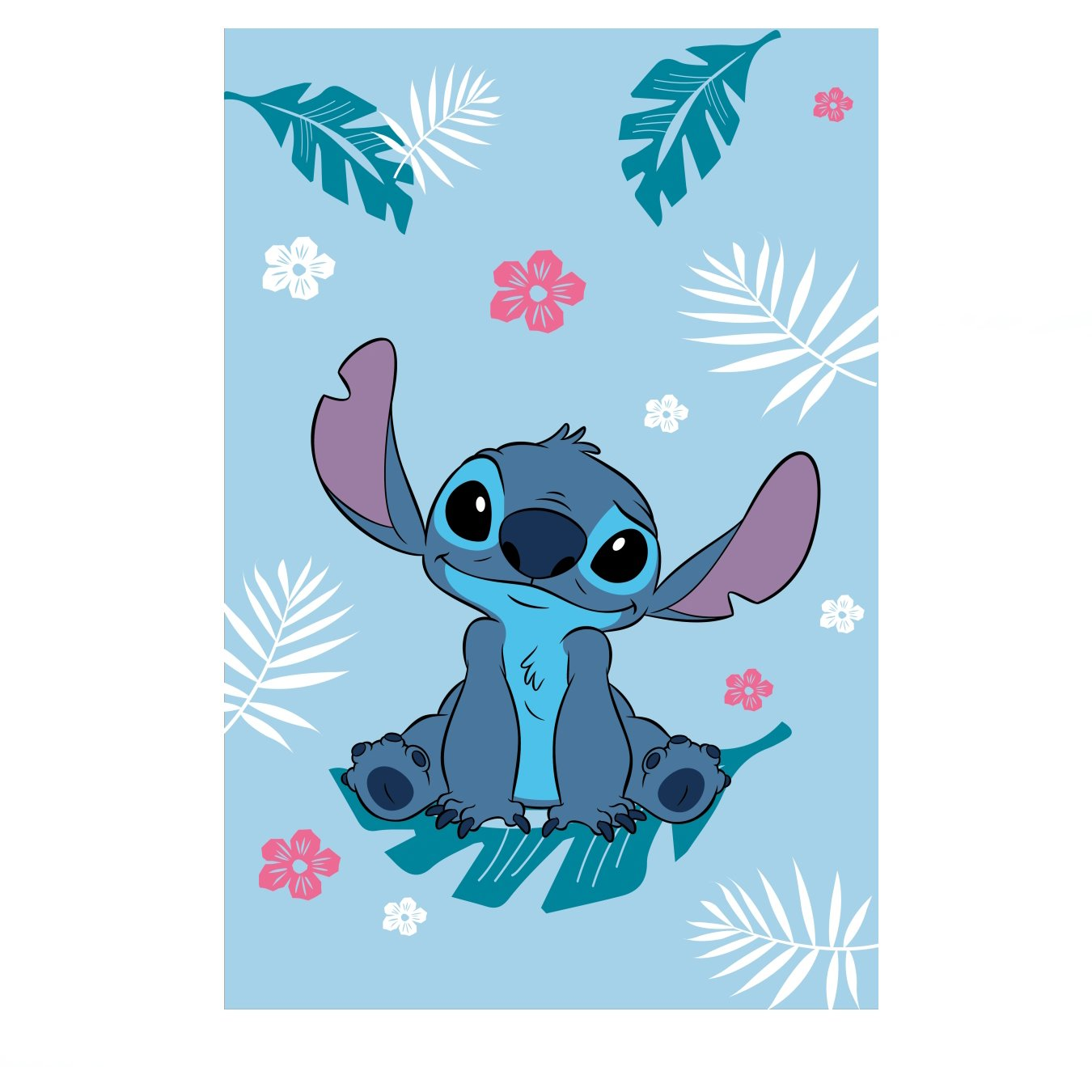JERRY FABRICS Fleece gyerektakaró - Lilo és Stitch, kék, 100×150 cm (8592753040041)