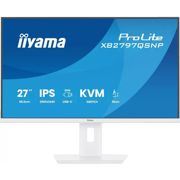 iiyama ProLite XB2797QSNP-W1 27" IPS LCD computerskærm 68,6 cm (27") 2560 x 1440 pixel Quad HD Hvid