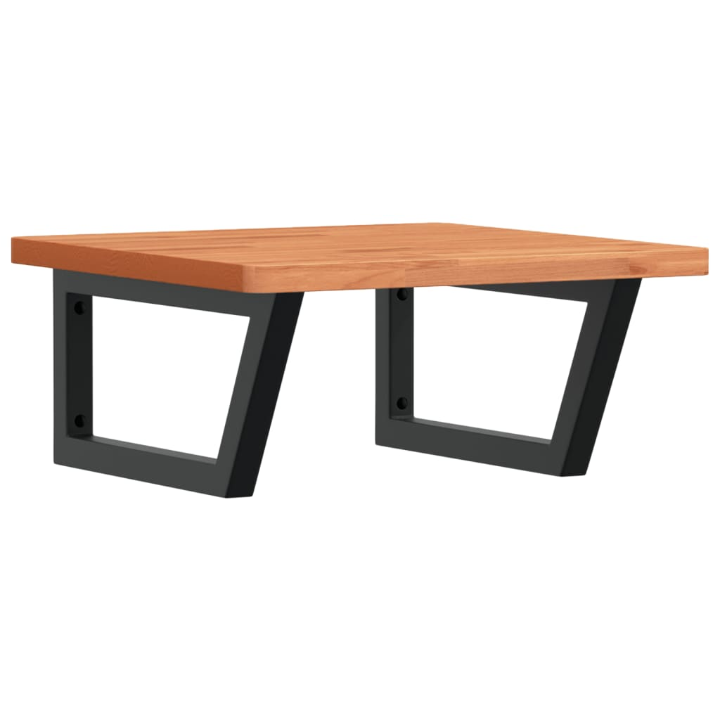 acél és tömör bükkfa falra szerelhető mosdópolc (3302427)