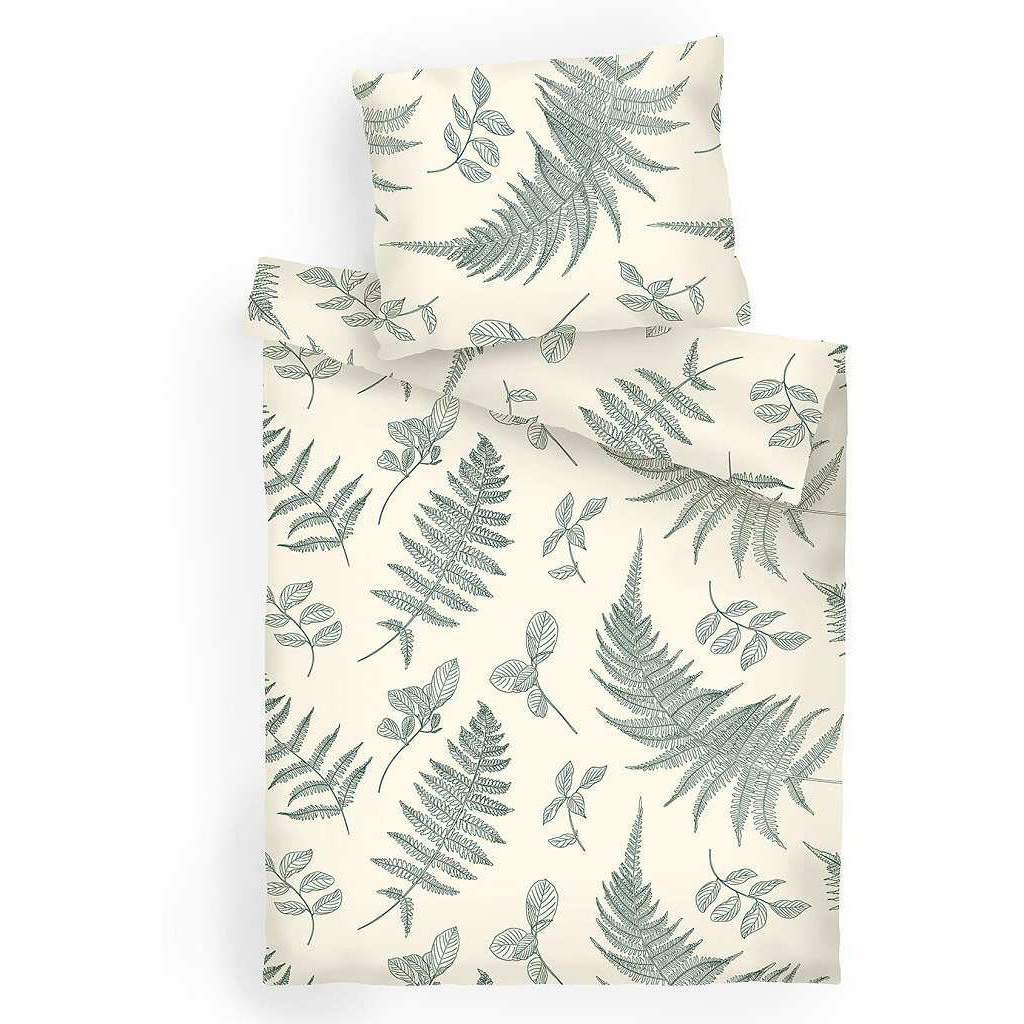 DADKA Flanel ágyneműhuzat, páfrány, banánsárga, 140×200 + 70×90 cm (8596132033426)