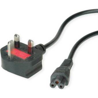 VALUE UK Netzkabel, 3pol. Notebook-Buchse, 3A, schwarz, 1,8 m