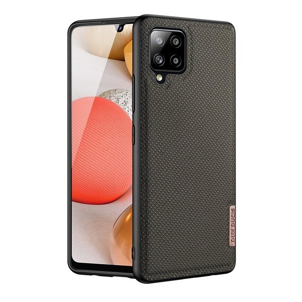 Samsung Galaxy A42 5G / M42 5G SM-A426B / M426B, Műanyag hátlap védőtok + szilikon keret, fényvisszaverő szövet hátlap, rács minta, Dux Ducis Fino, zöld (G104249)