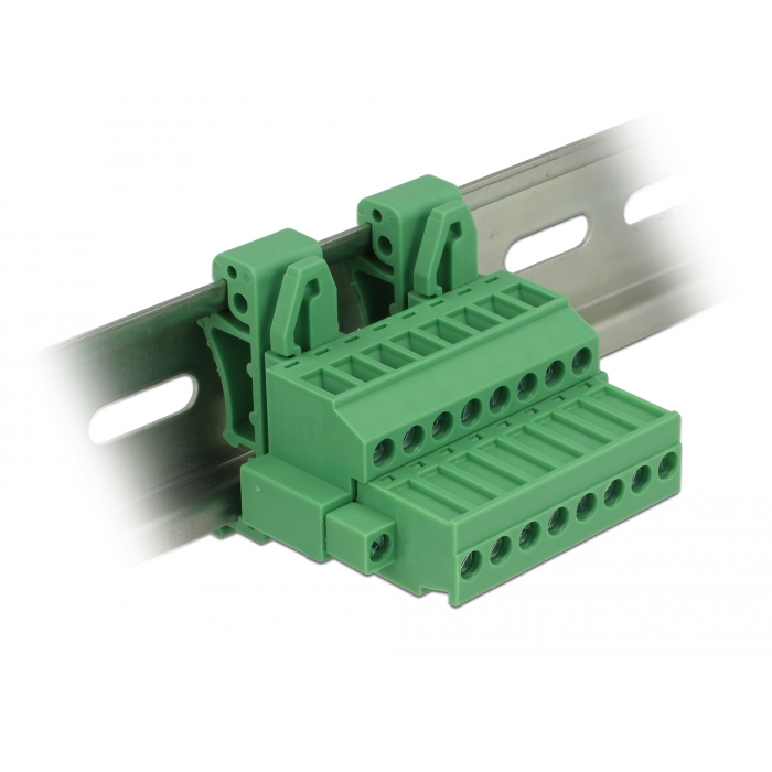 Delock Sorkapocs blokk készlet DIN sínhez 8 tűs csavarzárral (65940) (65940)