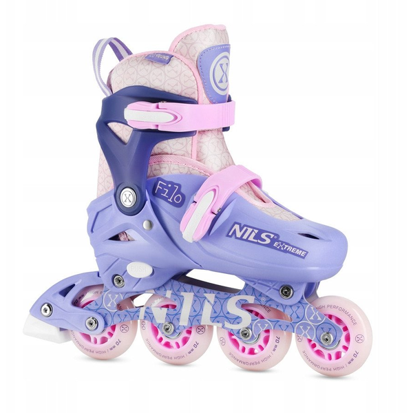Rolki Nils Extreme NA13102 rekreacyjne regulowane fioletowe r. 34-37