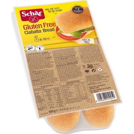 Schar Ciabatta Zsemlék Elősütött Gluténmentes 200 g (8008698010259)