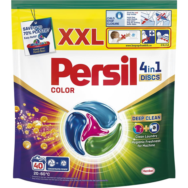 Капсули за пране Persil 4 in 1 Discs Color, 40 пранета