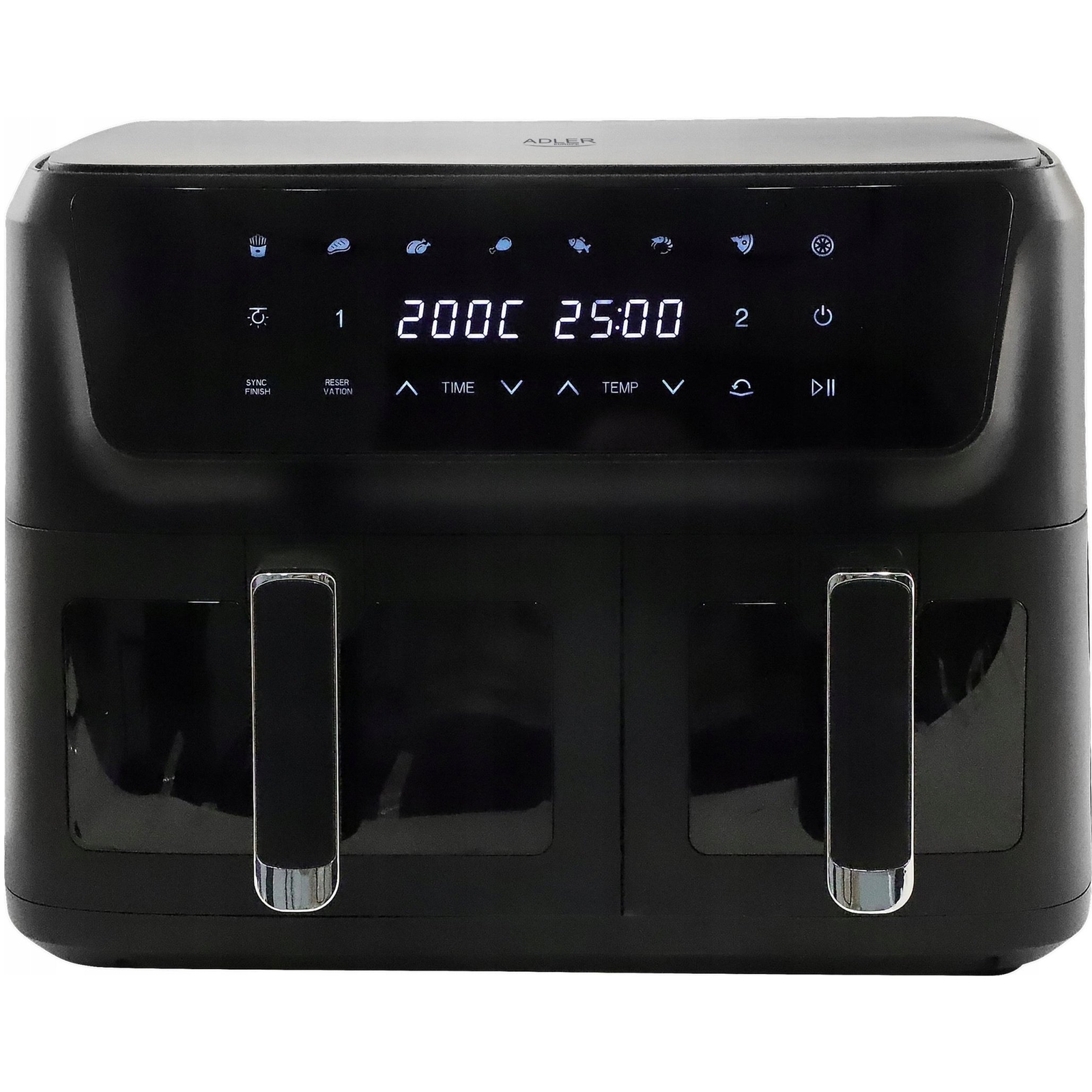 Teplovzdušná fritéza dvojkomorová ADLER 8 programov 11L Air Fryer 2700W