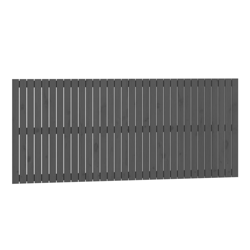 szürke tömör fenyőfa fali fejtámla 204 x 3 x 90 cm (824880)