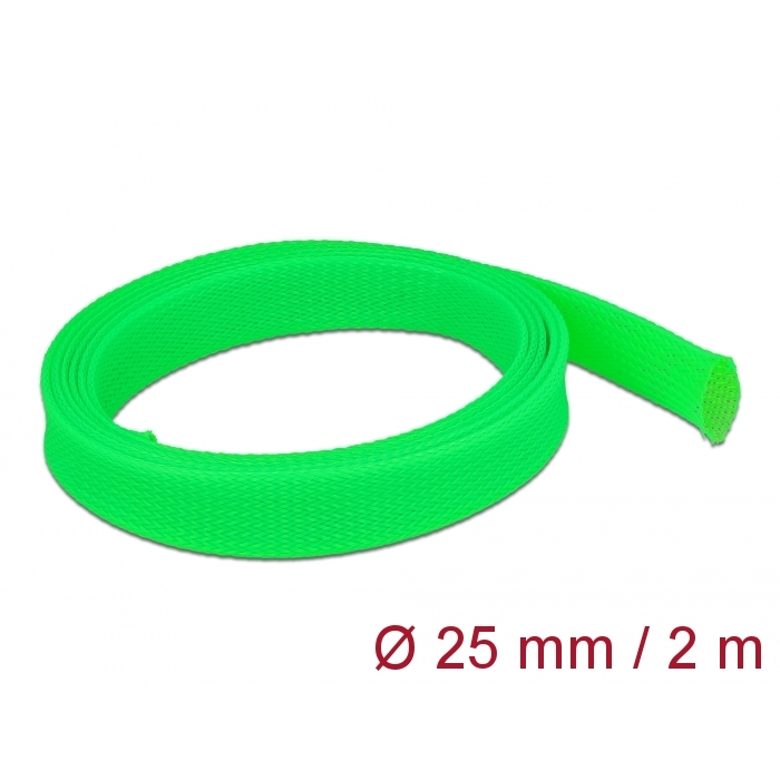 Delock Fonott kábelharisnya nyújtható 2 m x 25 mm zöld (20749)