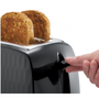 Тостер Russell Hobbs Honeycomb 26061-56, 850W, 2 филийки, широки отвори, високо повдигане, Черен/Неръждаема стомана