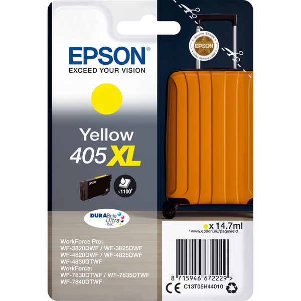 Epson 405XL глава и патрон за мастиленоструен принтер 1 броя Оригинал Висок (XL) добив Жълт