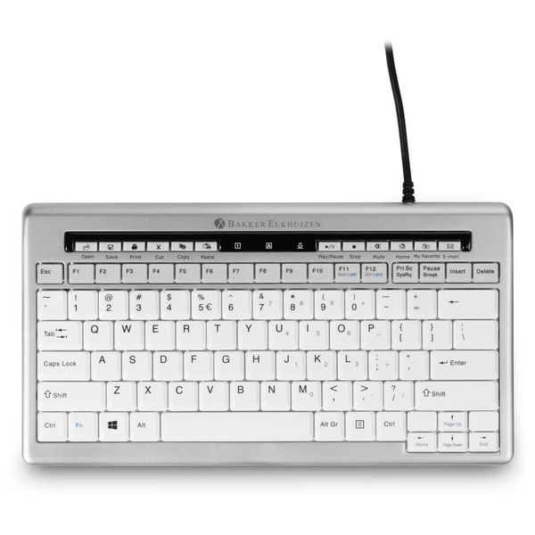 BakkerElkhuizen S-board 840 toetsenbord Kantoor USB QWERTY Amerikaans Engels Licht Grijs, Wit