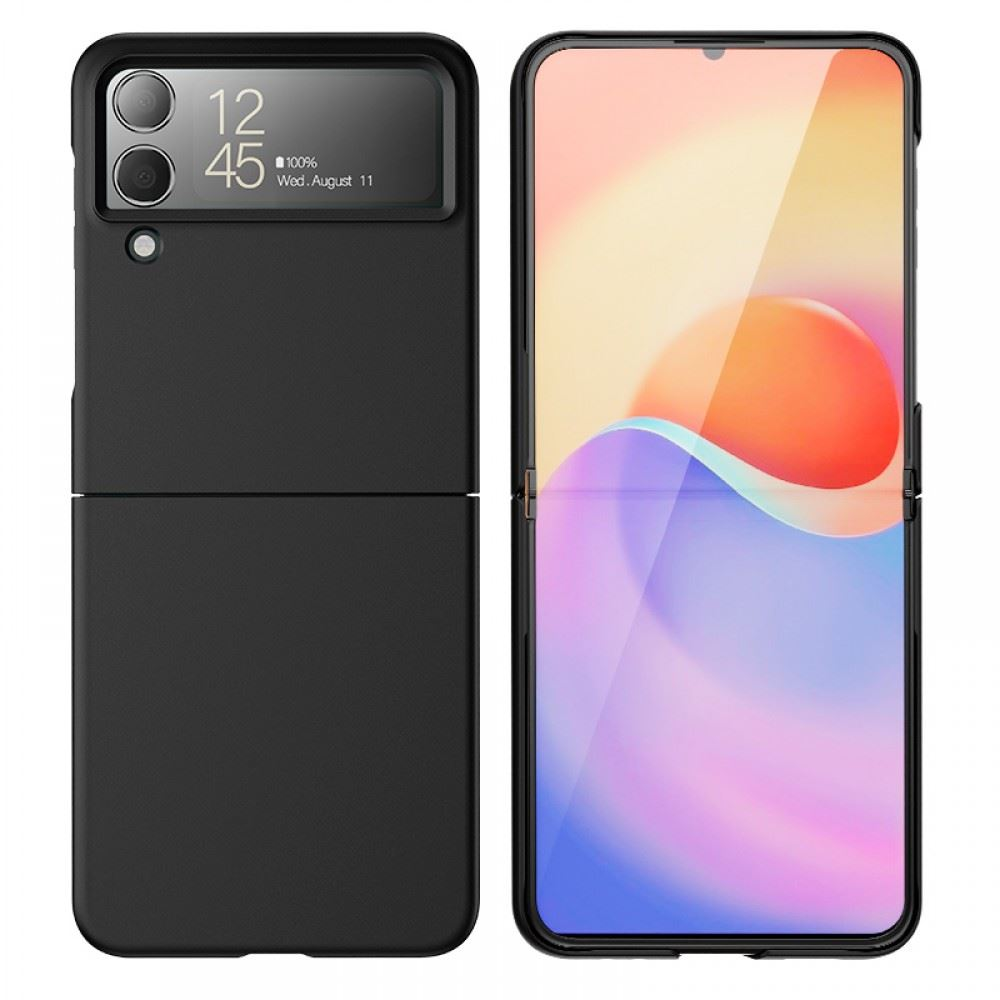 Cellect Samsung Z Flip 4 Gumírozott PC hátlap tok fekete (CEL-RUB-ZFLIP4-BK) (CEL-RUB-ZFLIP4-BK)