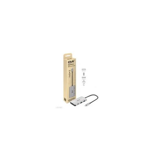 CLUB3D CSV-1543 dokkoló állomás és port replikátor USB 3.2 Gen 2 (3.1 Gen 2) Type-C Fekete, Ezüst