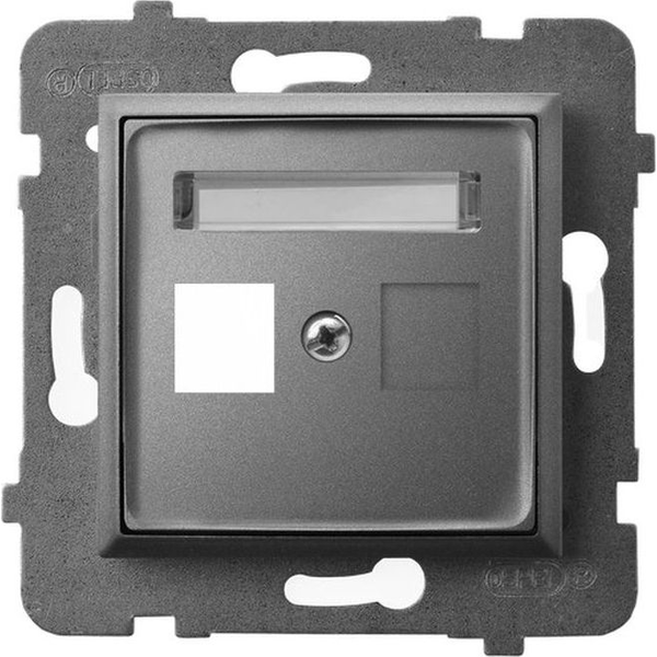 Ospel ARIA Obudowa gniazda pojedynczego typu Keystone prosta szary mat GPK-1U/p/70