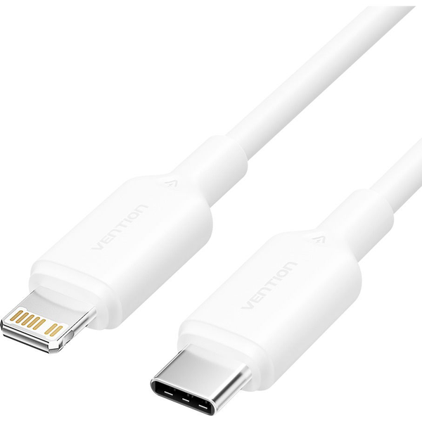 Vention USB 2.0 Type-C Male to Lightning Male 3A Cable 1M White PVC Type