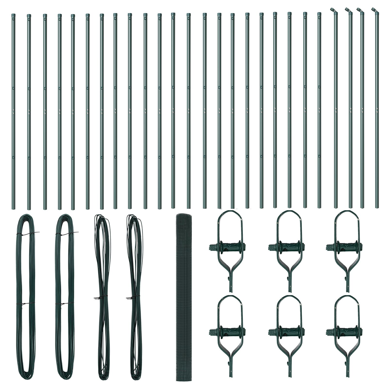 Hegesztett Drótháló Kerítés 13 Oszloppal Zöld 1.5x50 m Acél (3351772)