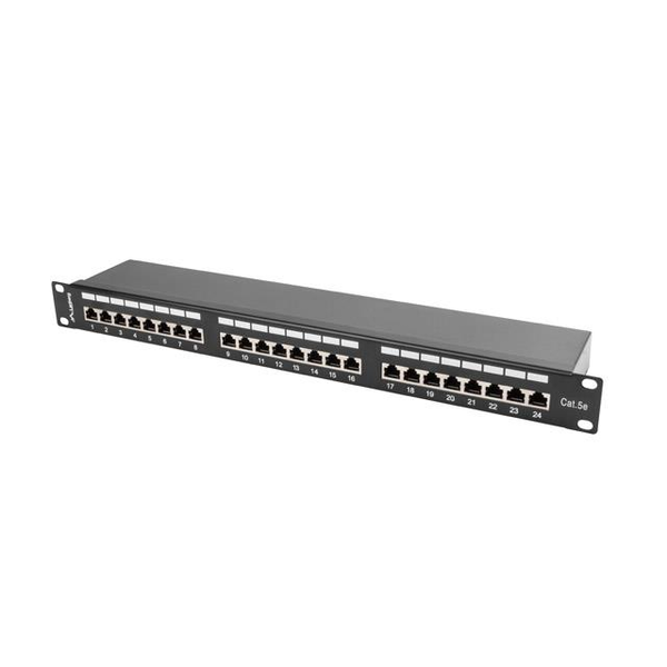 Lanberg Patchpanel 24-Port 1U 19" Cat. 5E FTP geschirmt schw