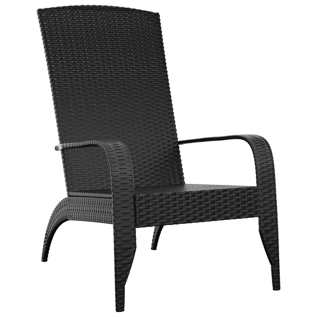 fekete polyrattan kerti adirondack szék (319694)