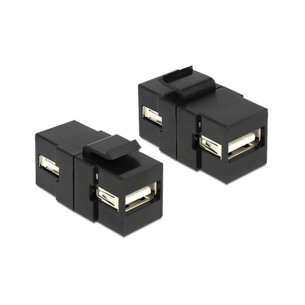 Delock Keystone modul USB 2.0 A foglalat > USB 2.0 A foglalat, fekete (86367)