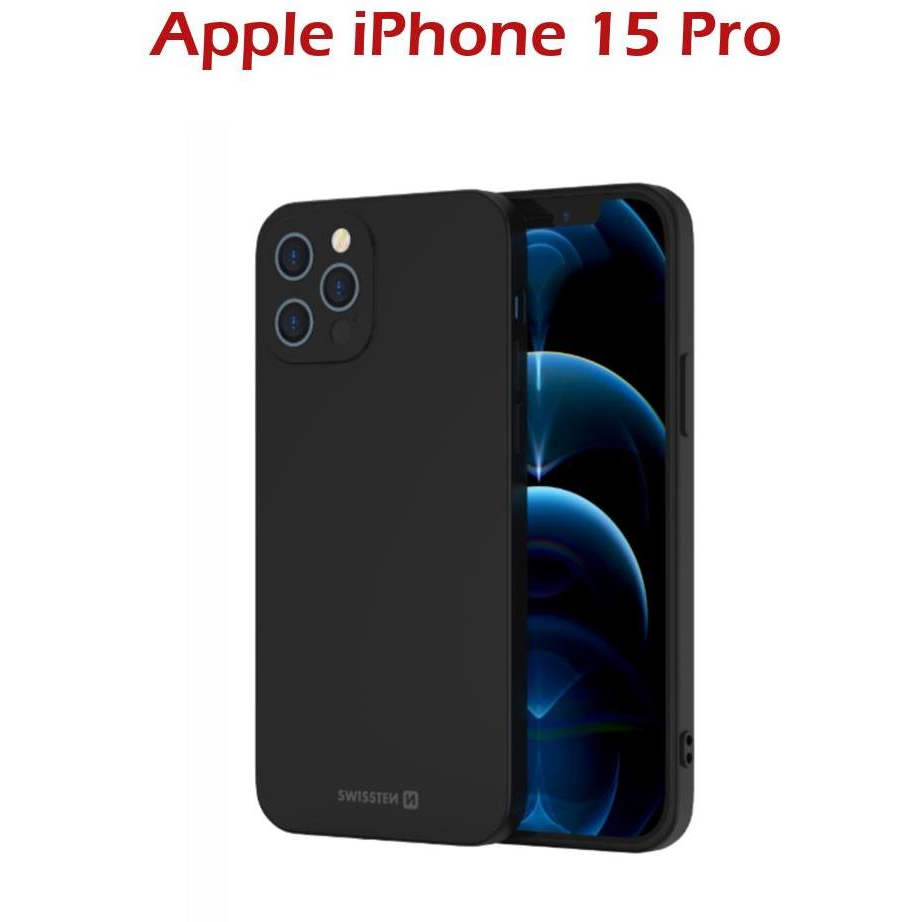 Swissten Soft Joy Apple iPhone 15 Pro fekete tok (34500314)