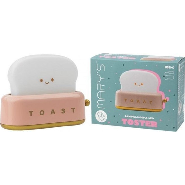 Lampka nocna LED toster różowy