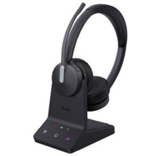 Yealink WH64 Dual Headset Kabel & trådløs Opkald/musik Bluetooth Opladningsstativ Sort