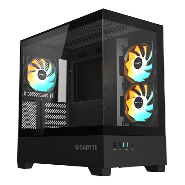 GIGABYTE C201 PANORAMIC Midi Tower Fekete