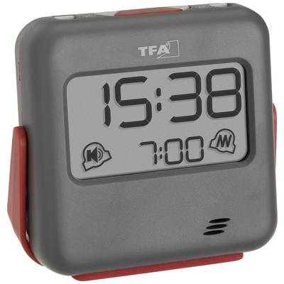 TFA Dostmann (60.2031.10) Kvarc Ébresztőóra Szürke Riasztási idők 1 Rezgő riasztás, Extra hangos ébresztőhang (60.2031.10)