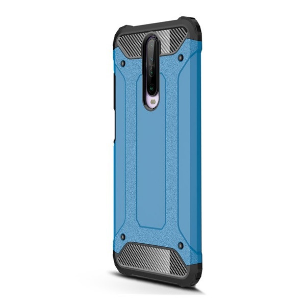 Xiaomi Redmi K30 / K30 5G / Poco X2, Műanyag hátlap védőtok, Defender, fémhatású, világoskék