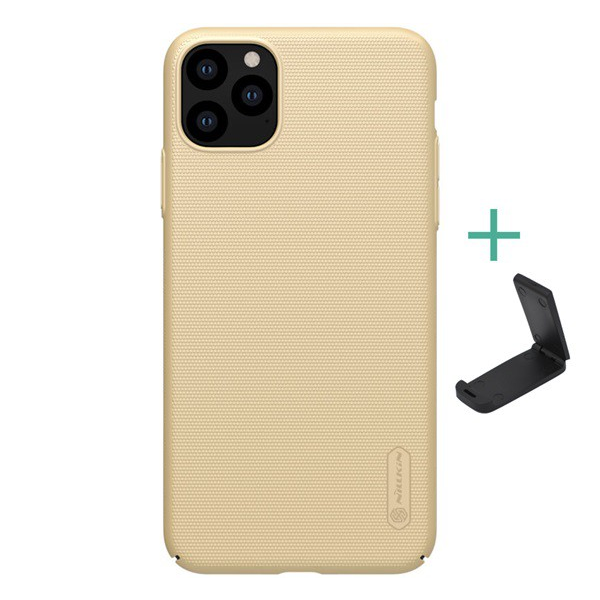 NILLKIN SUPER FROSTED műanyag telefonvédő (gumírozott, érdes felület + asztali tartó) ARANY [Apple iPhone 11 Pro Max] (5996457904532)
