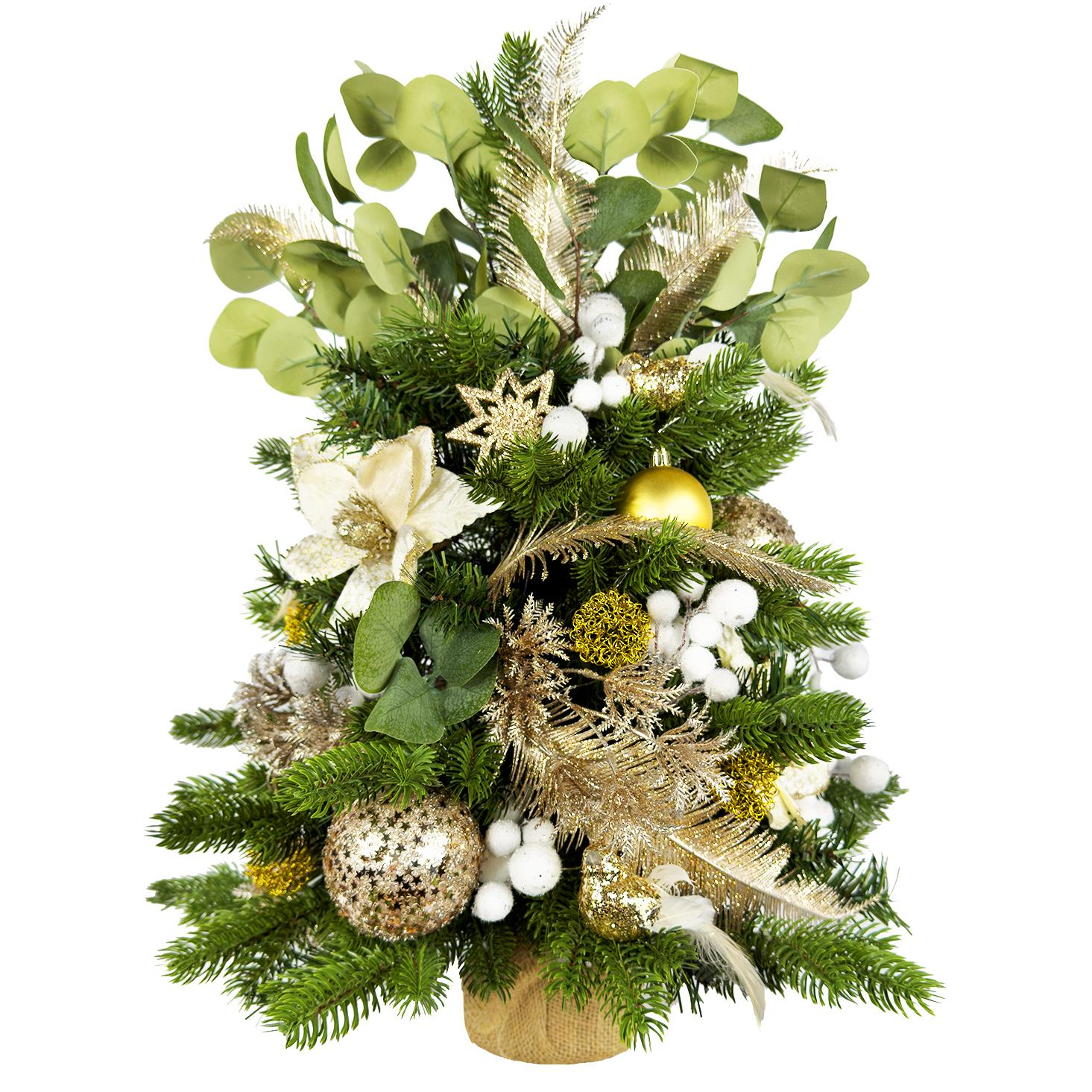 LAALU karácsonyfa LED fényekkel díszítve - Lágy champagne II, 50 dísz, 60 cm (LAU-2400-OZM-60B)