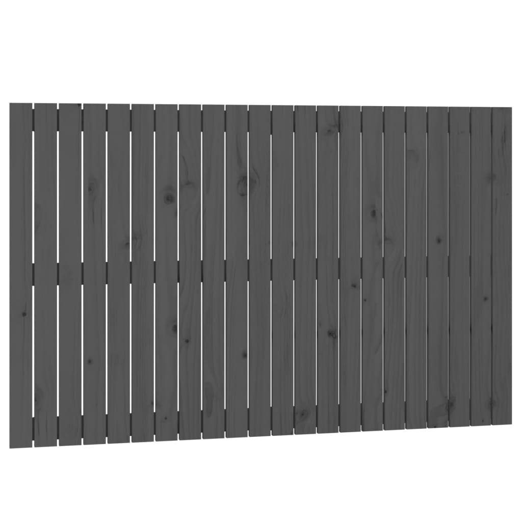 szürke tömör fenyőfa fali fejtámla 140 x 3 x 90 cm (824920)